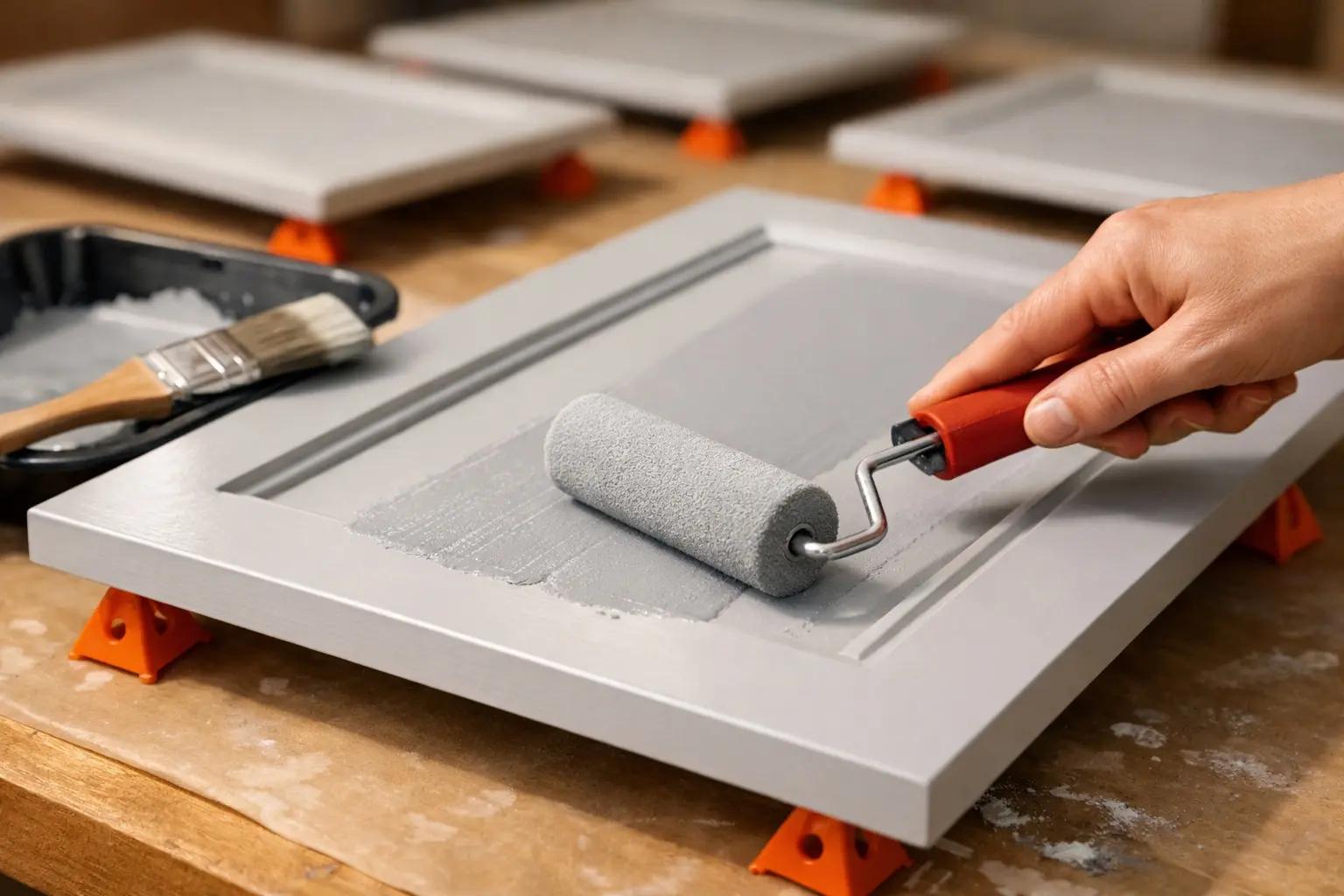 Step 7 of How to Paint Kitchen Cabinets: Apply the First Coat of Cabinet Paint