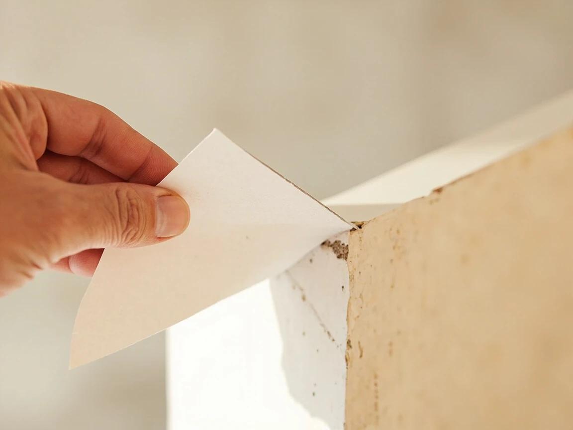 Step 4 of How to Patch a Large Hole in Drywall (Mesh or California Patch): California method (4-8 inches): cut a scrap with a paper border
