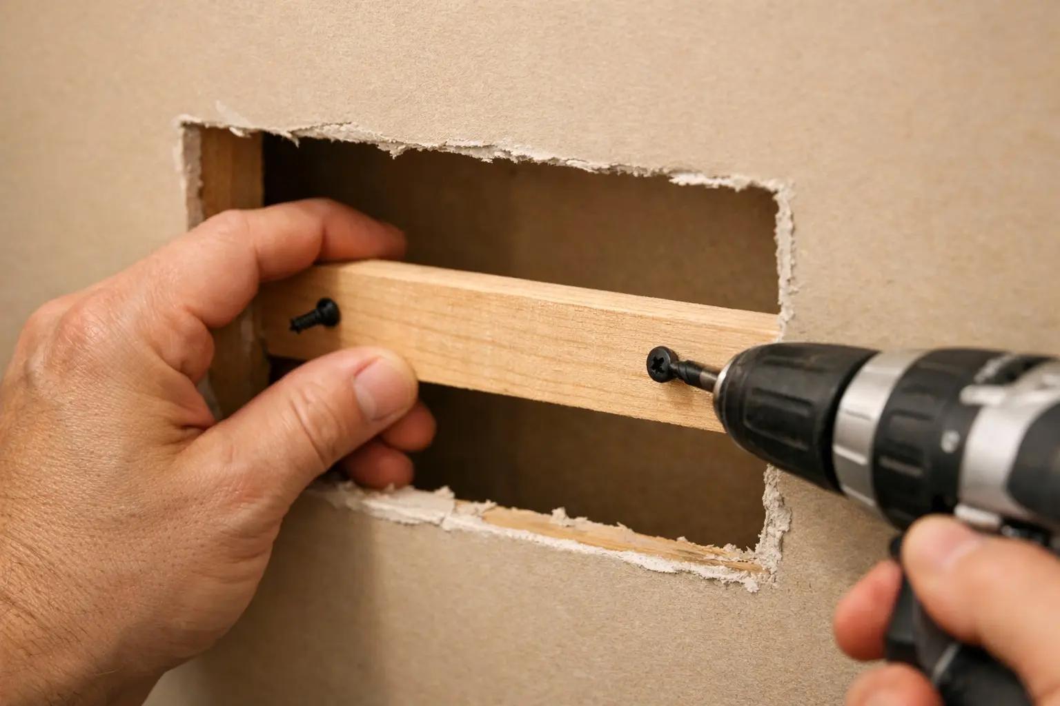 Step 2 of How to Patch Drywall Holes: Cut and Install a Backing Board (Large Holes Only)