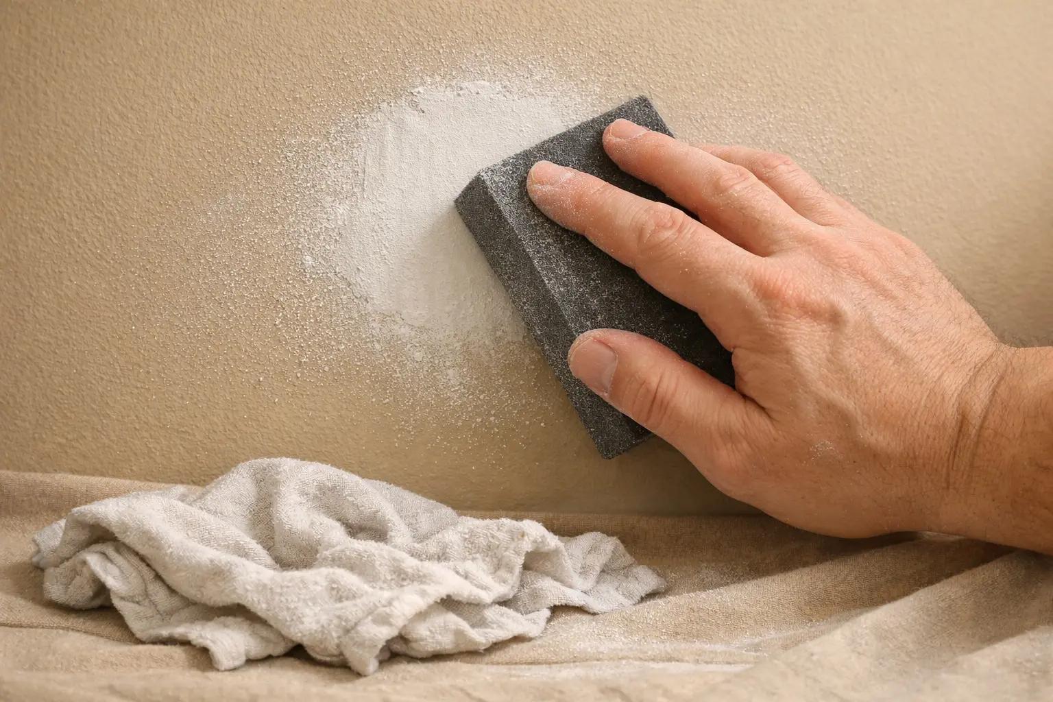 Step 5 of How to Patch Drywall Holes: Sand Lightly and Apply the Second Coat