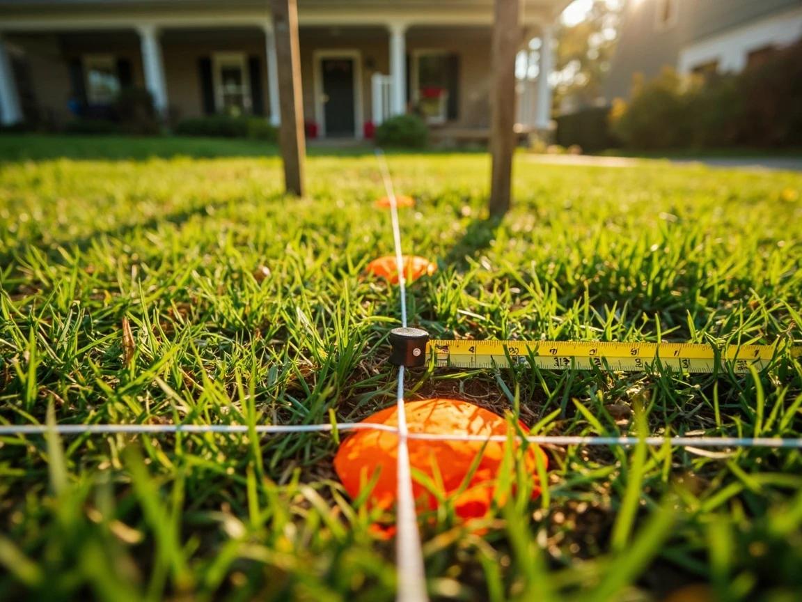 Step 3 of How to Plant a Privacy Hedge: Mark Out the Hedge Line with String and Stakes