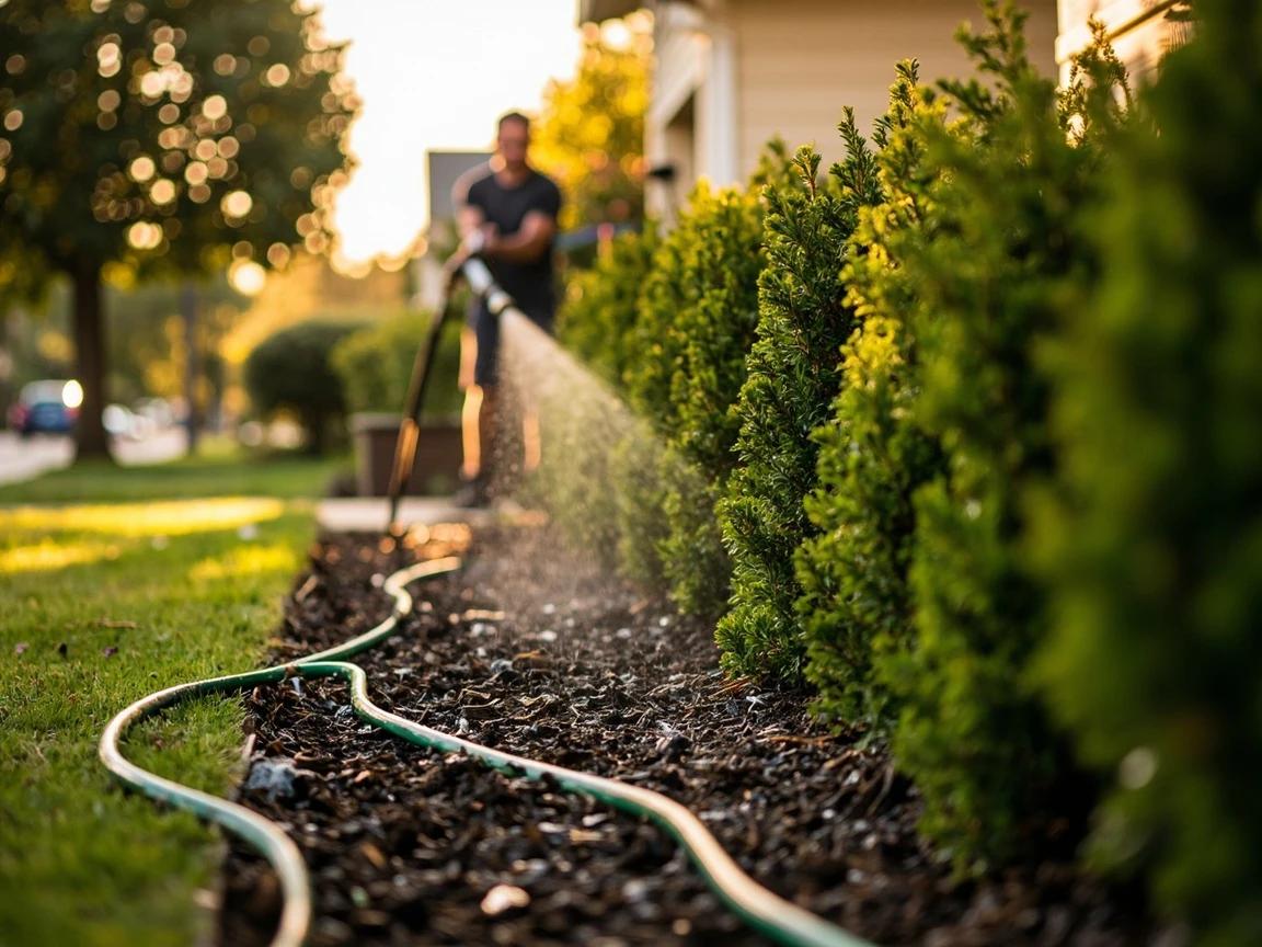 Step 9 of How to Plant a Privacy Hedge: Water Deeply Through the First Two Growing Seasons