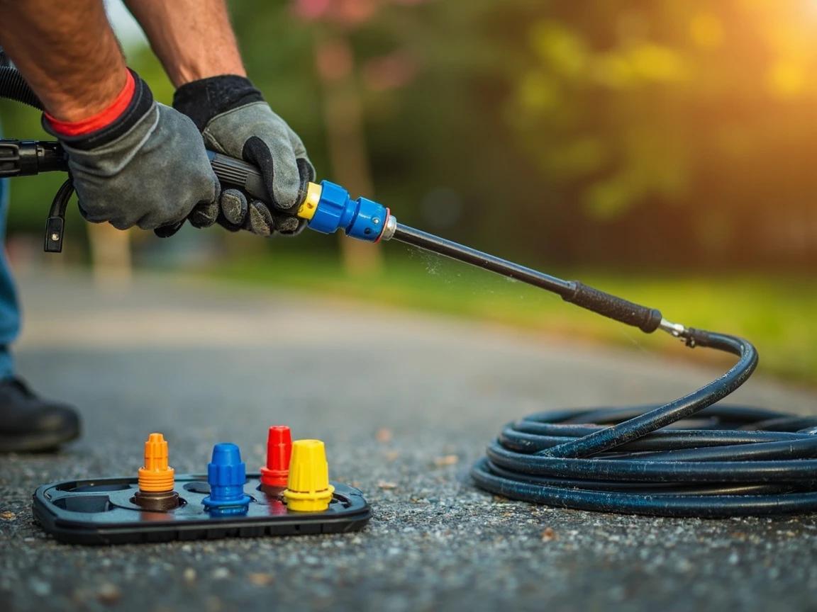 Step 1 of How to Power Wash a House Exterior: Match the pressure and tip to your siding