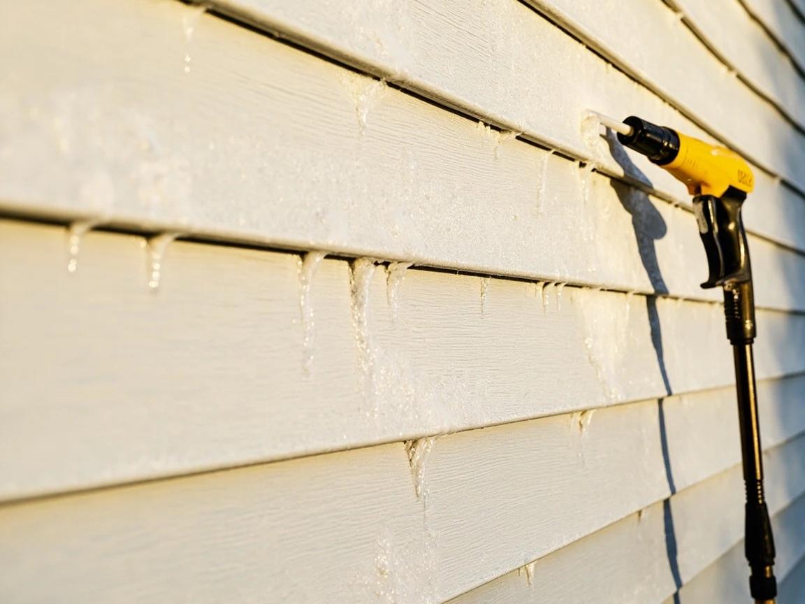 Step 4 of How to Power Wash a House Exterior: Let the detergent dwell — but never dry