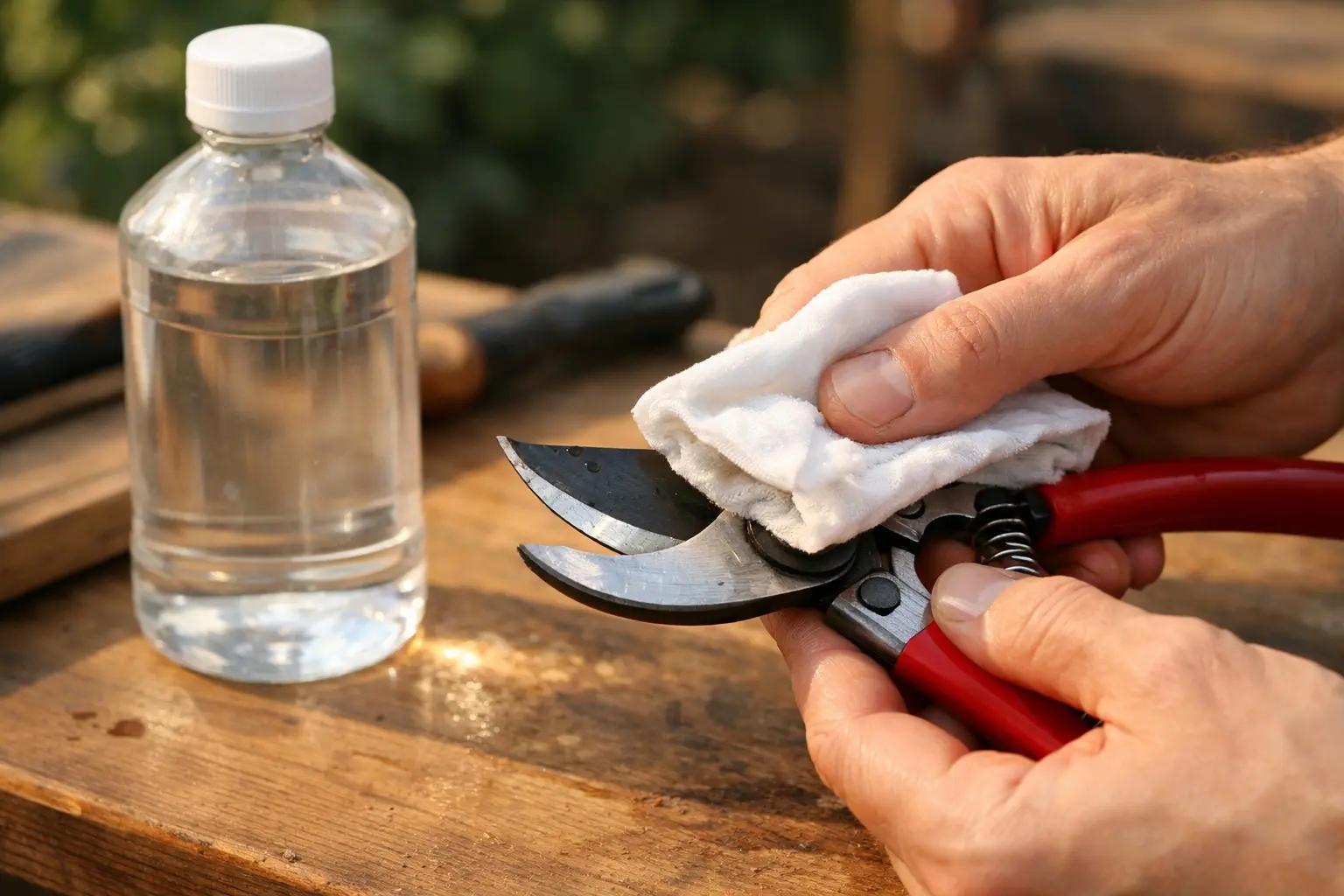 Step 2 of How to Prune Fruit Trees: Sterilize Your Tools