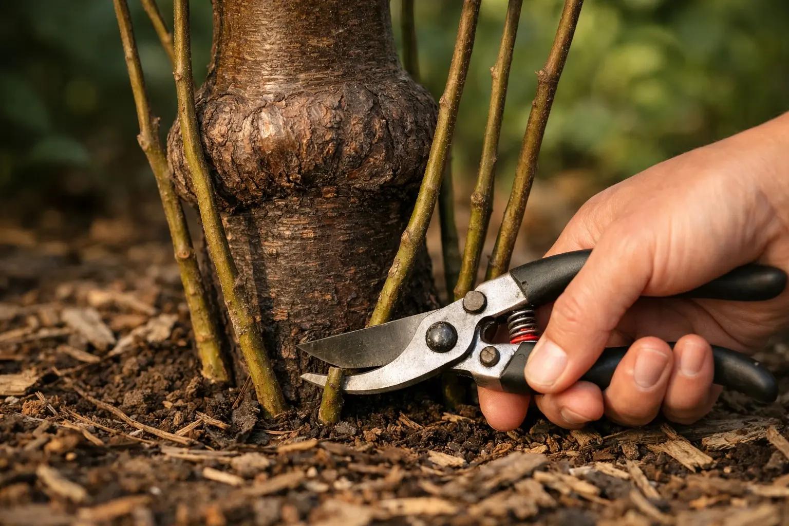Step 4 of How to Prune Fruit Trees: Remove Suckers and Water Sprouts