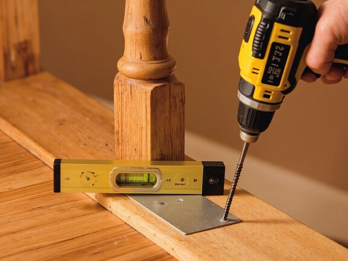 Step 4 of How to Repair a Loose Stair Railing: Secure a Wobbly Newel Post