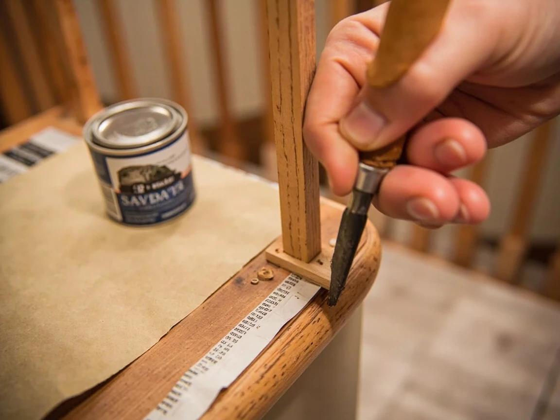 Step 8 of How to Repair a Loose Stair Railing: Fill Holes and Touch Up the Finish
