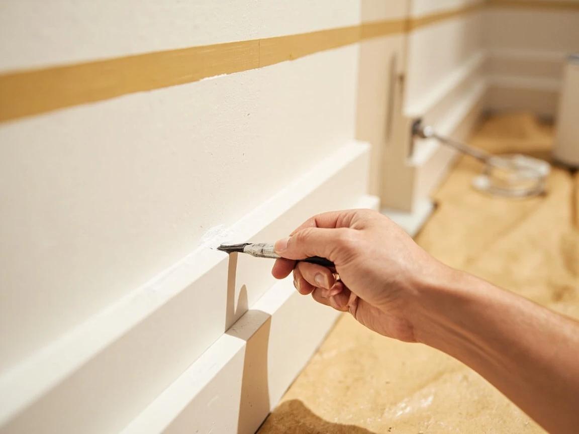 Step 8 of How to Repair Damaged Baseboard Trim: Prime and Paint the Repaired Sections
