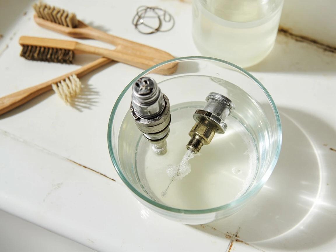 Step 4 of How to Repair a Shower Diverter Valve: Inspect for Mineral Buildup and Clean