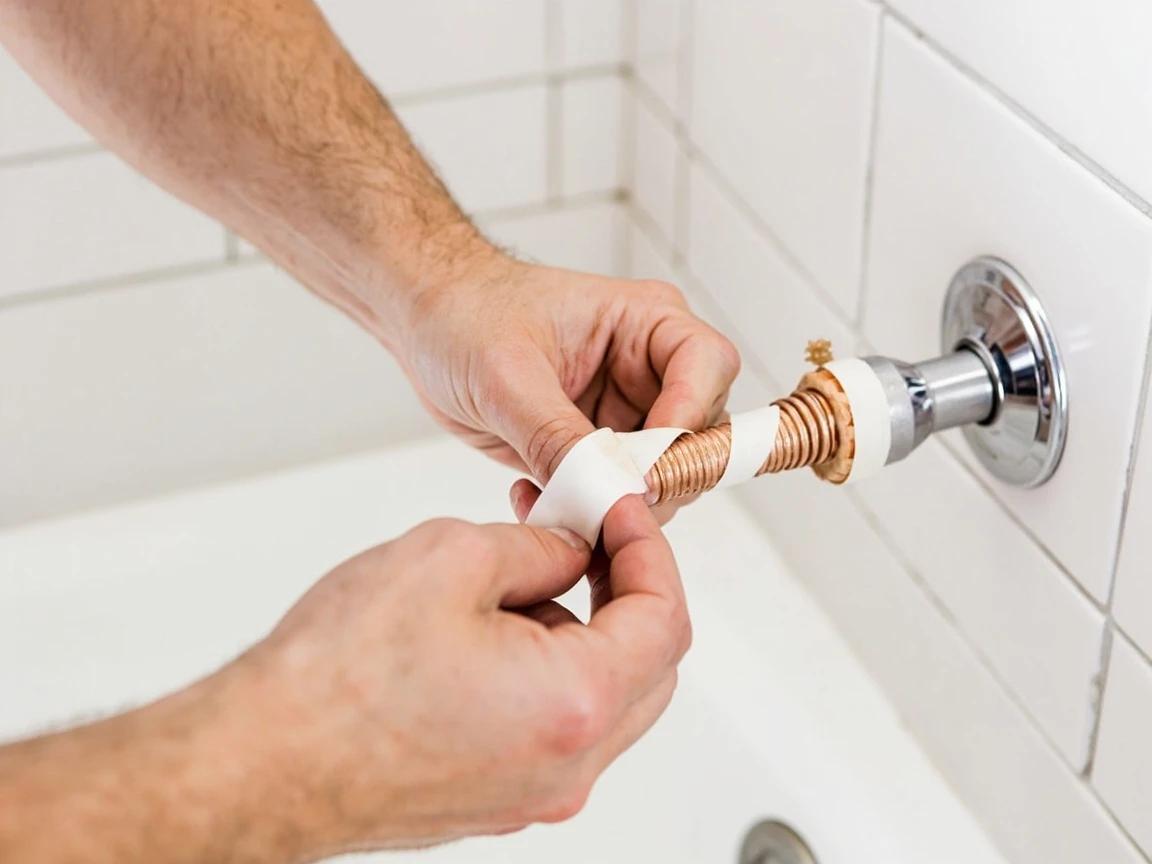 Step 6 of How to Repair a Shower Diverter Valve: Reassemble and Apply Thread Seal Tape