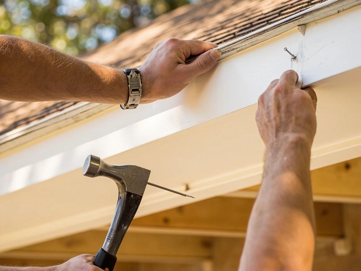 Step 7 of How to Repair a Soffit or Fascia Board: Install the Soffit, Then the Fascia