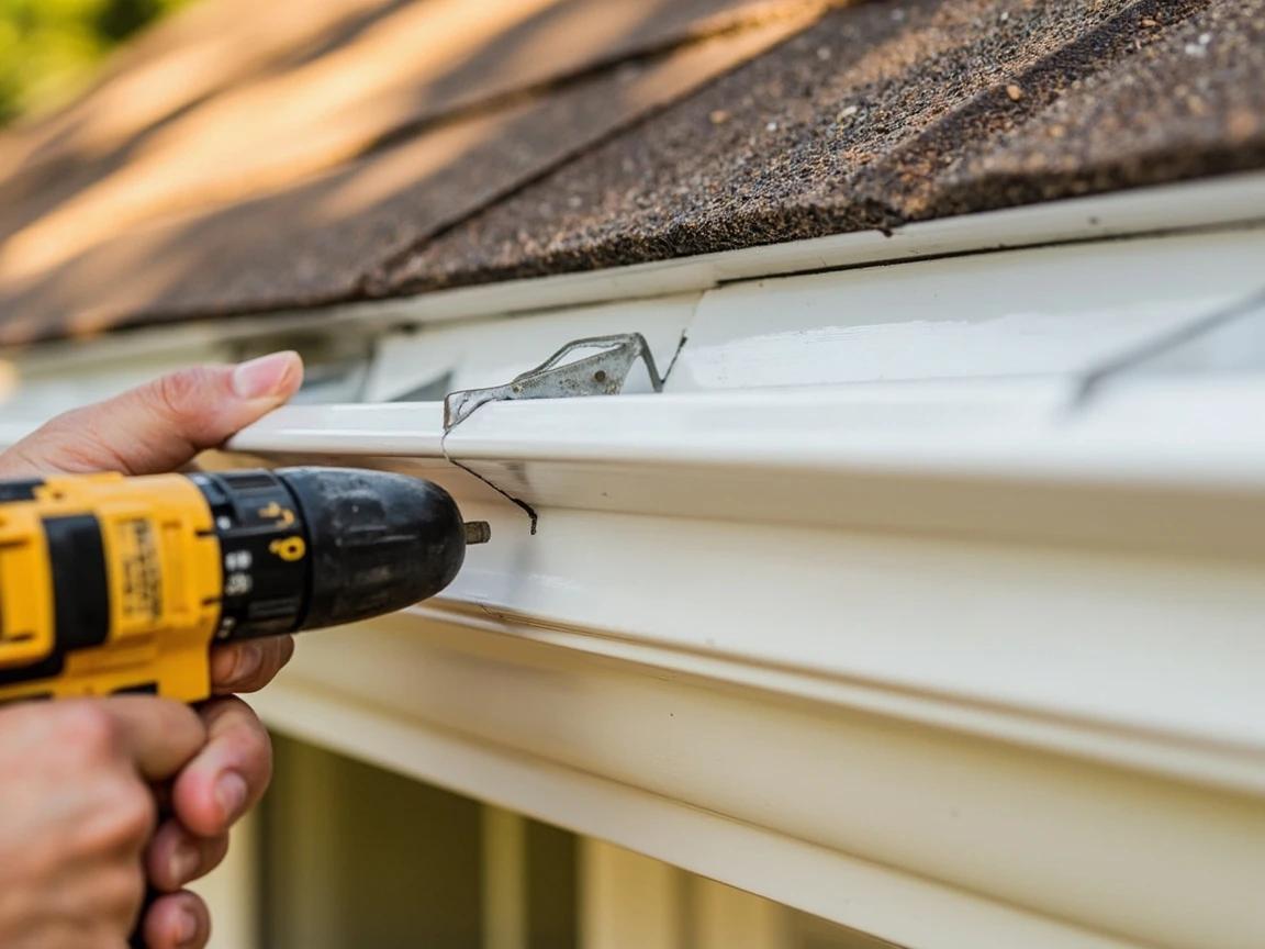Step 9 of How to Repair a Soffit or Fascia Board: Reinstall the Drip Edge and Gutter — and Fix the Cause