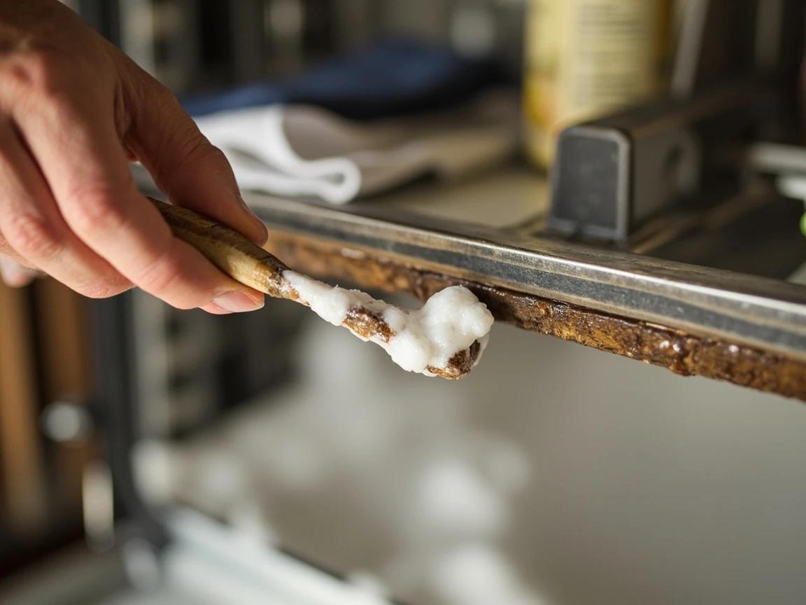 Step 4 of How to Replace a Dishwasher Door Seal: Scrub the Gasket Channel Until It Is Spotless
