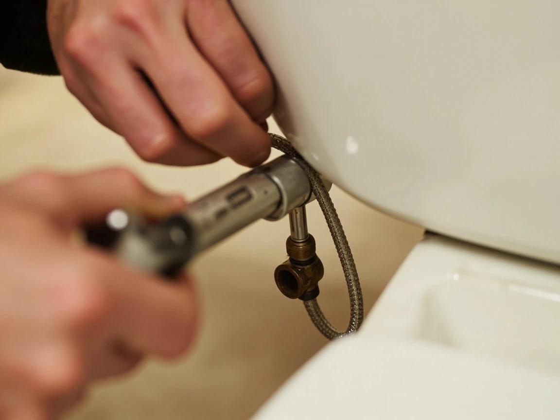 Step 7 of How to Install or Replace a Toilet: Install the Tank and Connect the Water
