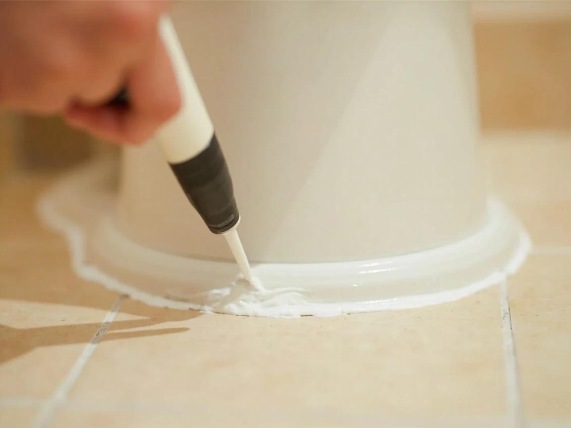 Step 9 of How to Install or Replace a Toilet: Caulk the Base and Finish