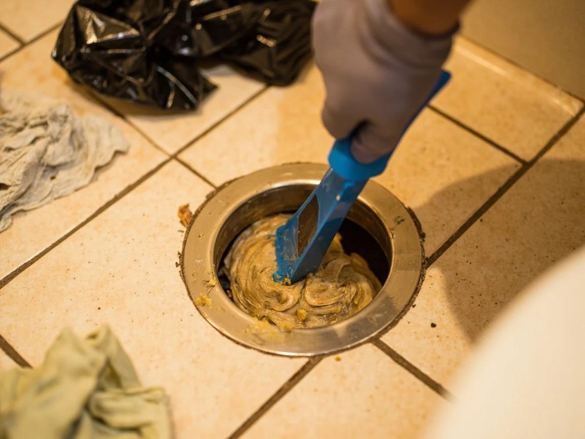 Step 4 of How to Replace a Toilet Wax Ring: Scrape Off the Old Wax Ring Completely