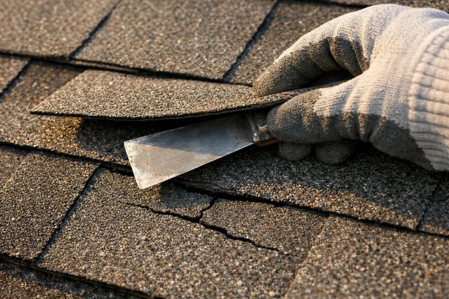 Step 3 of How to Replace a Damaged Roof Shingle: Break the Sealant Bond on Overlapping Shingles