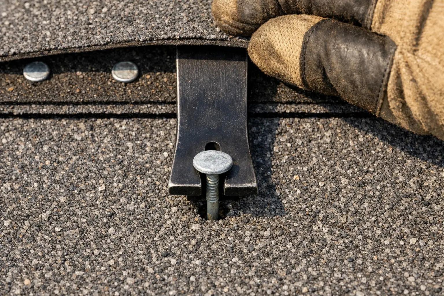 Step 4 of How to Replace a Damaged Roof Shingle: Remove the Nails Holding the Damaged Shingle