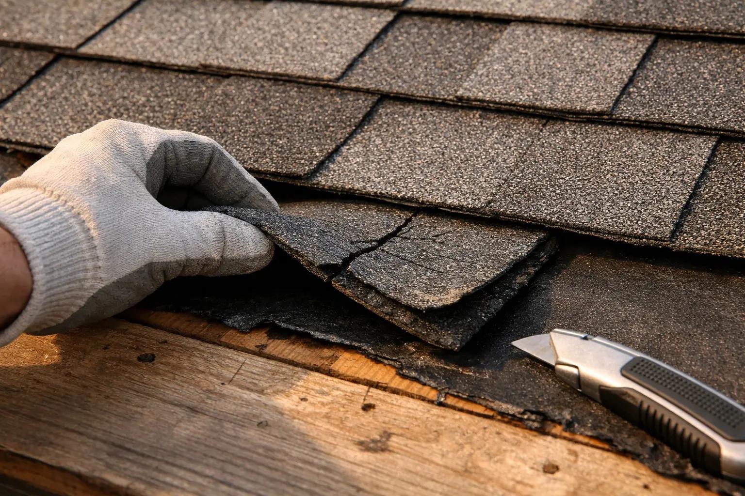 Step 5 of How to Replace a Damaged Roof Shingle: Slide Out the Damaged Shingle