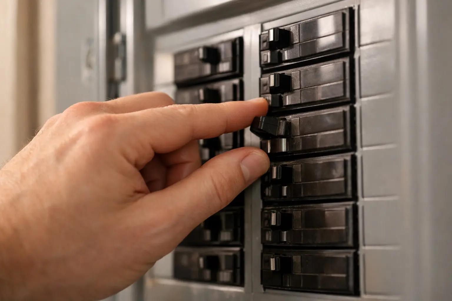 Step 1 of How to Replace an Electrical Outlet: Turn Off Power at the Breaker Panel