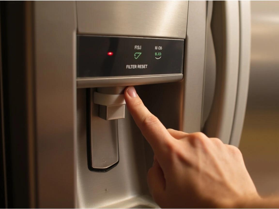 Step 8 of How to Replace a Refrigerator Water Filter: Reset the Filter Indicator Light