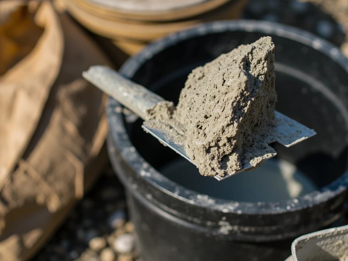 Step 7 of How to Repoint Brick Mortar Joints (Tuckpointing): Mix the mortar stiff, not soupy