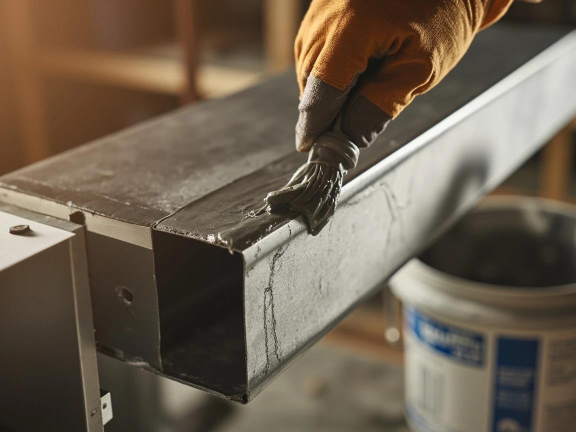Step 4 of How to Seal and Insulate Ductwork: Apply Mastic to Every Seam and Joint