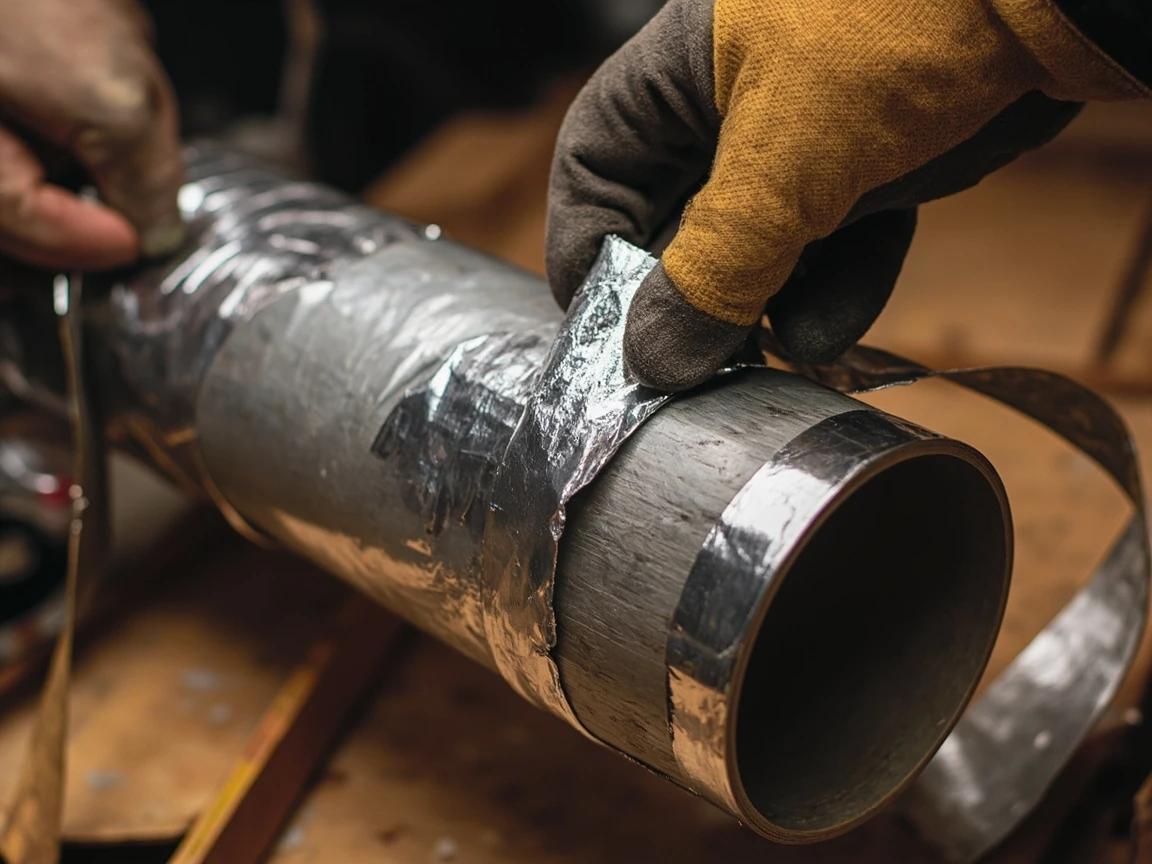 Step 5 of How to Seal and Insulate Ductwork: Seal Round Ducts and Flex Connections with Foil Tape