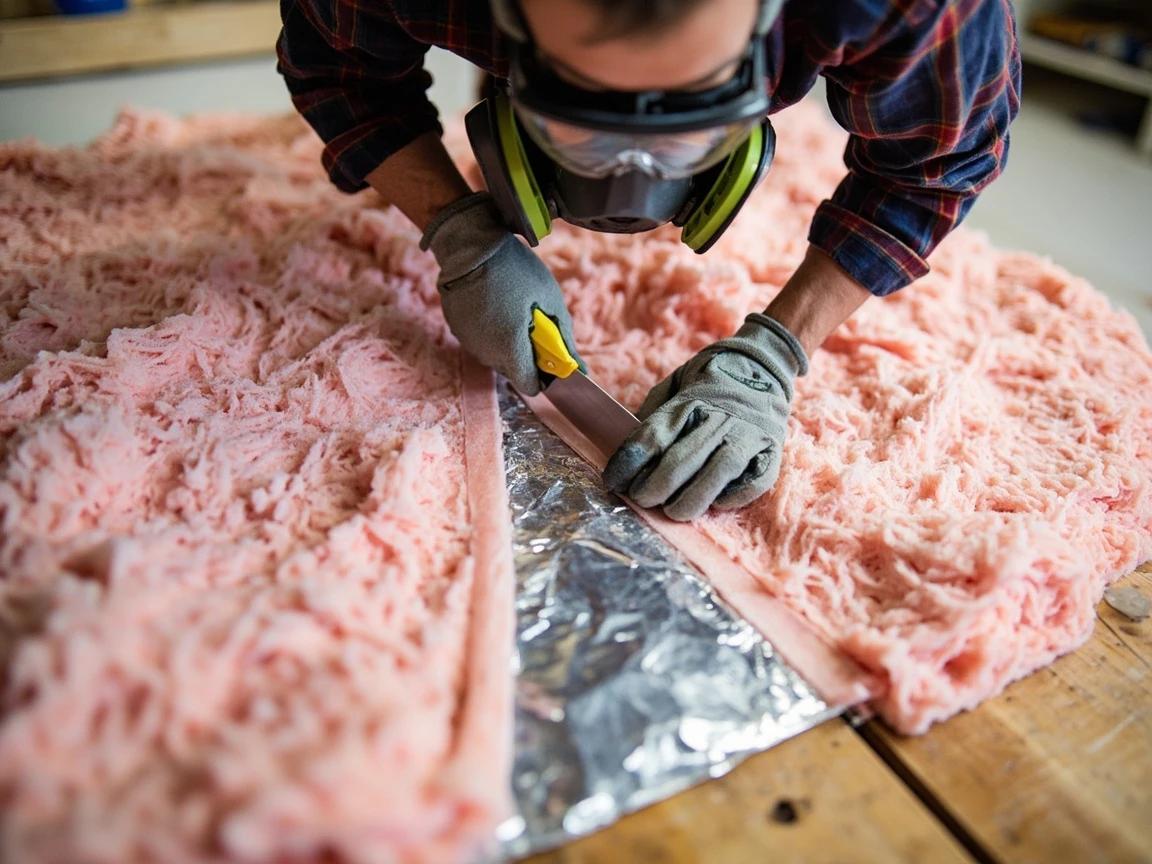 Step 7 of How to Seal and Insulate Ductwork: Measure and Cut the Foil-Faced Duct Wrap