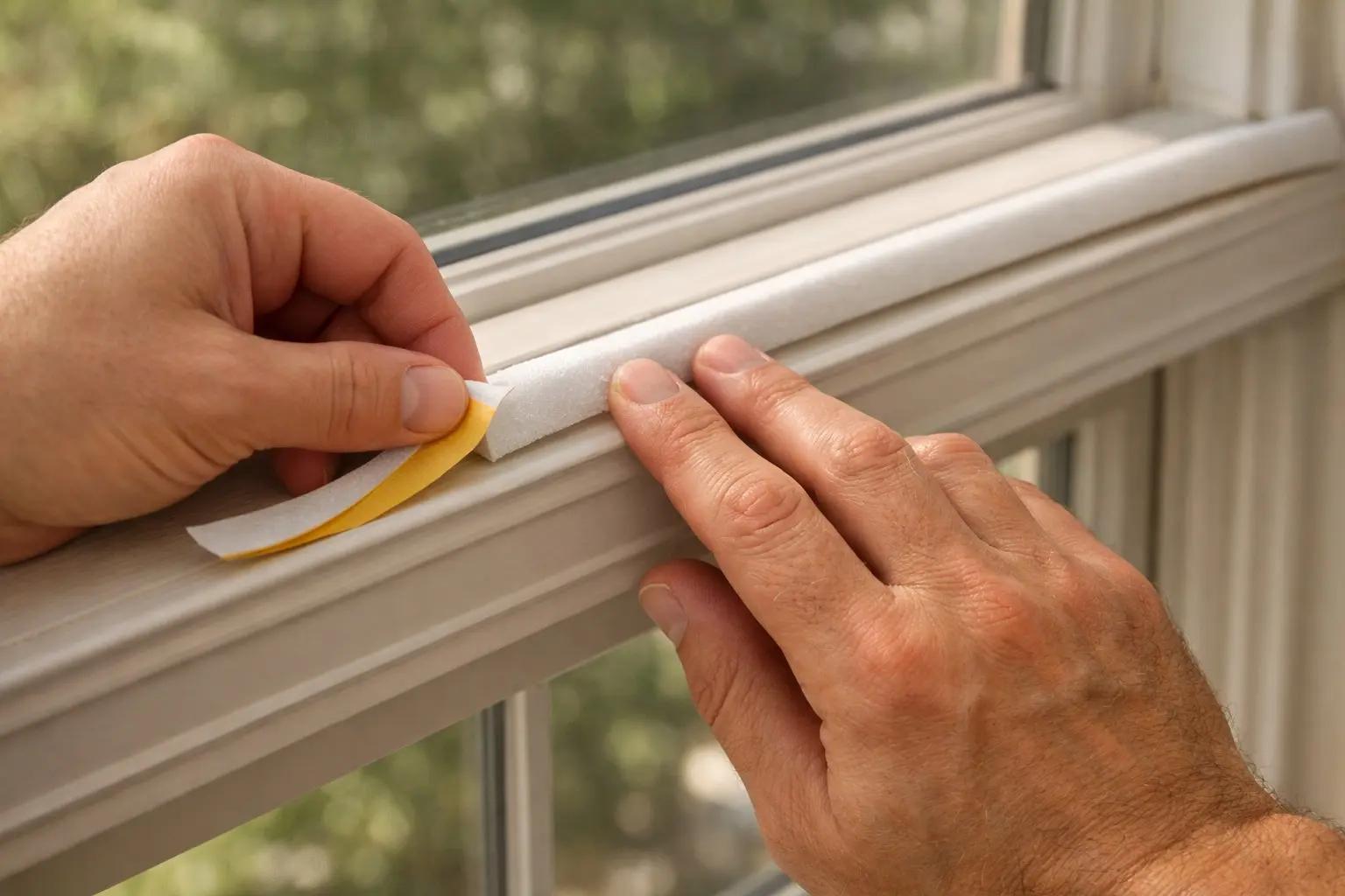Step 4 of How to Seal Drafty Windows: Apply Foam Weatherstripping to the Sash
