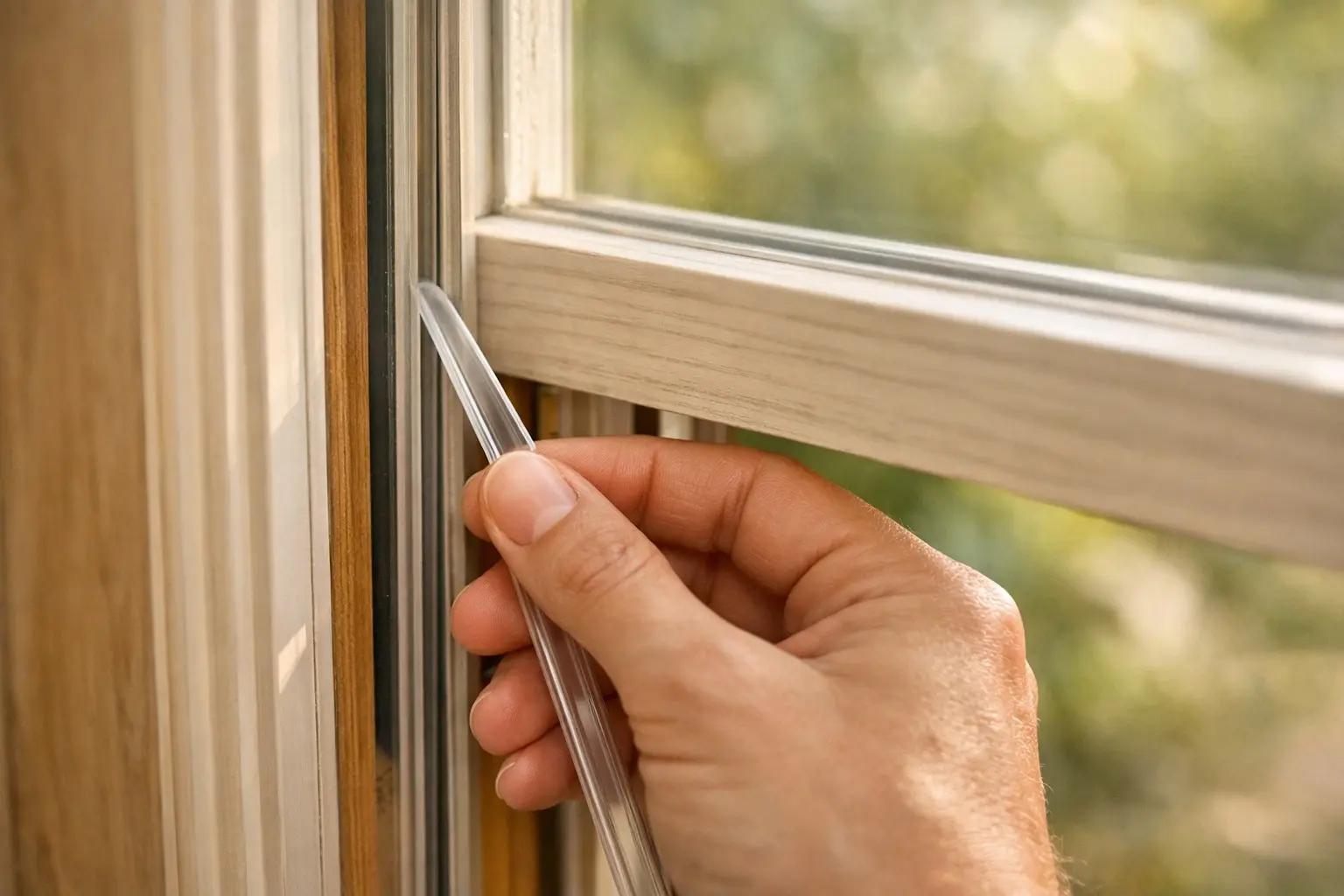 Step 5 of How to Seal Drafty Windows: Install V-Strip in the Sash Channels