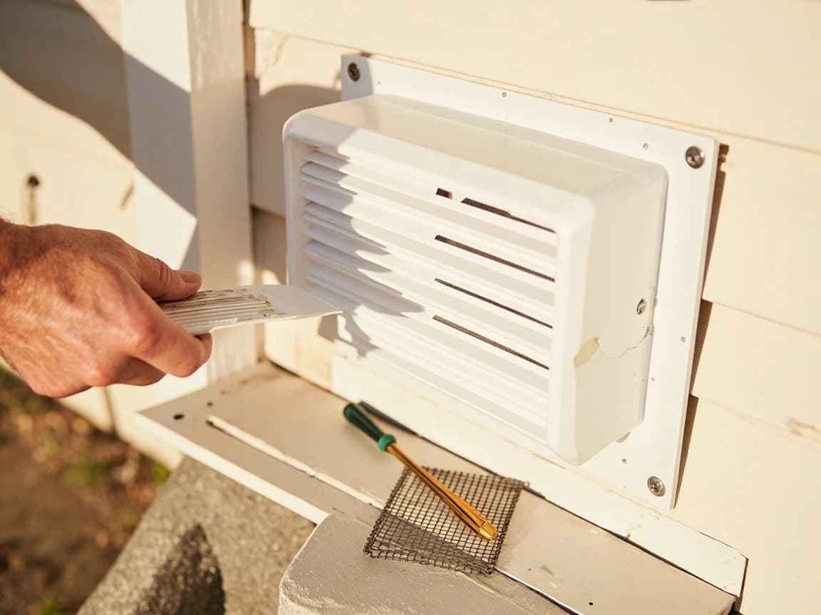 Step 8 of How to Seal Entry Points and Keep Mice Out: Screen the Vents You Must Not Block