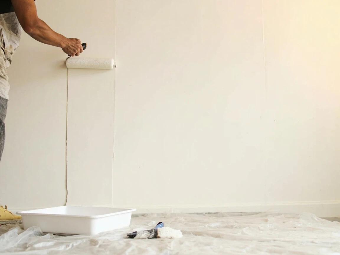 Step 8 of How to Skim Coat a Textured Wall Smooth: Prime, inspect, and paint