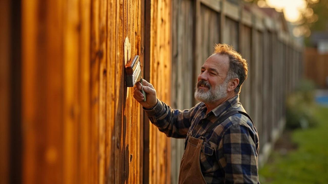 How to Stain a Fence — finished result