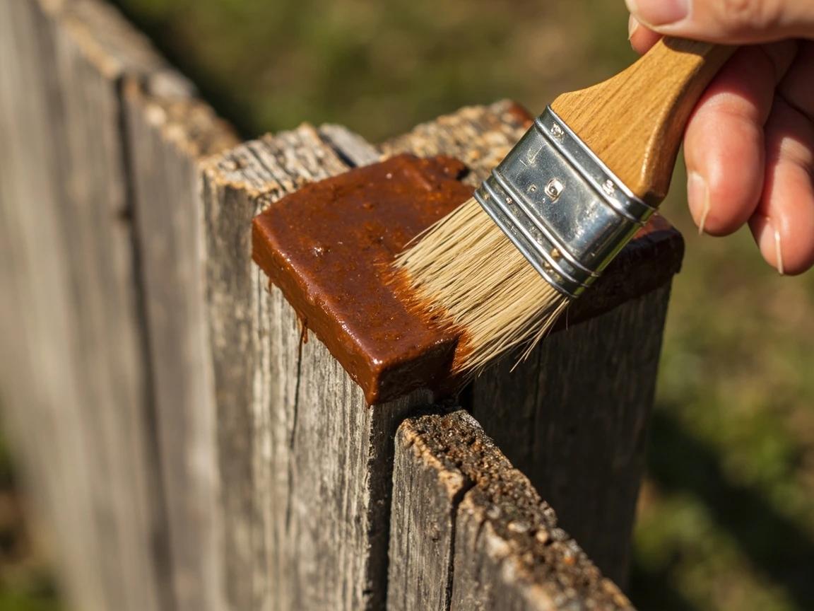 Step 6 of How to Stain a Fence: Cut In the Edges and Details First