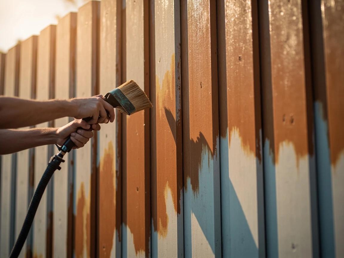Step 7 of How to Stain a Fence: Spray and Back-Brush, Board by Board