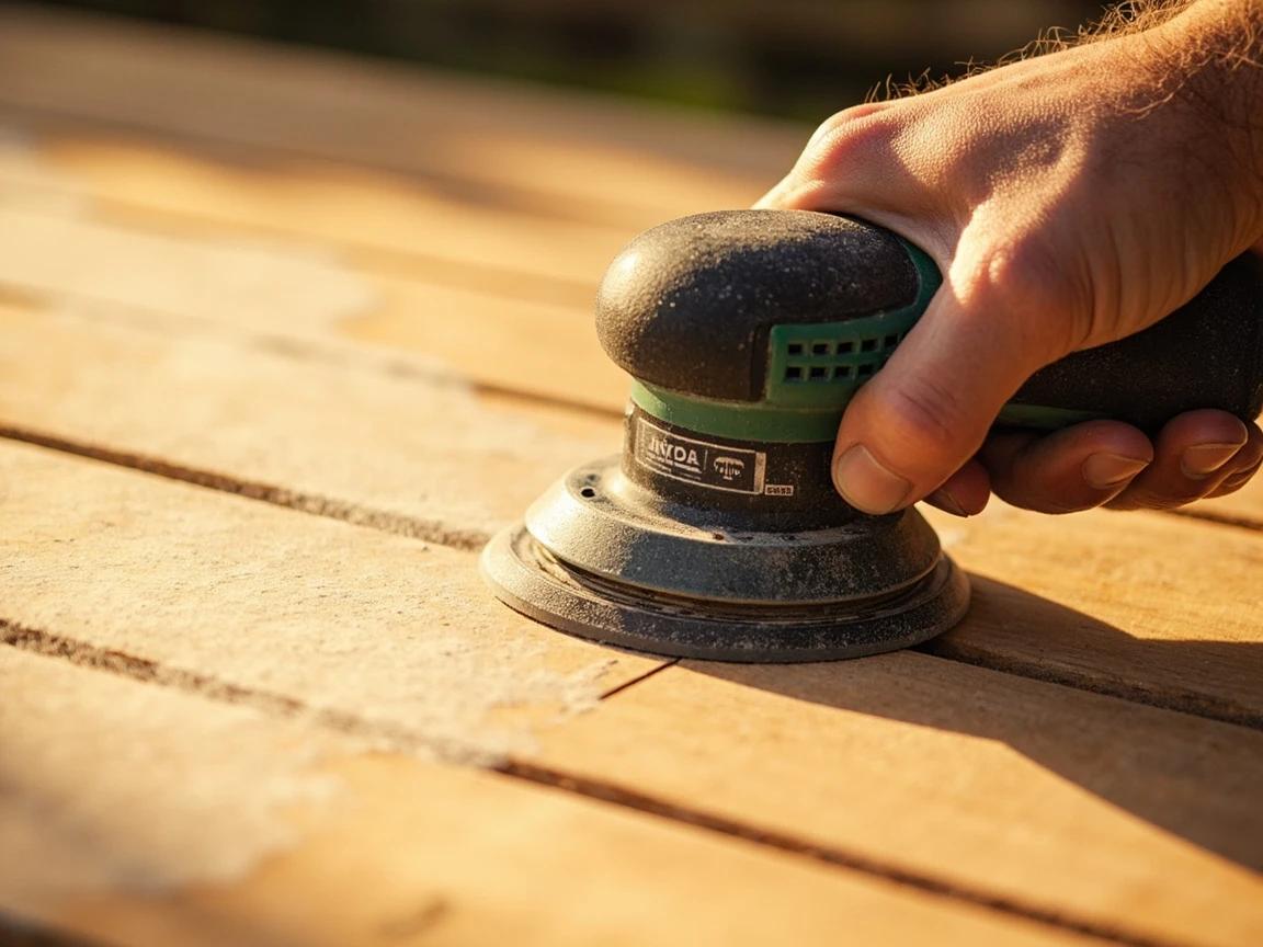 Step 5 of How to Stain a Wood Deck: Sand Rough Spots and Raised Fibers