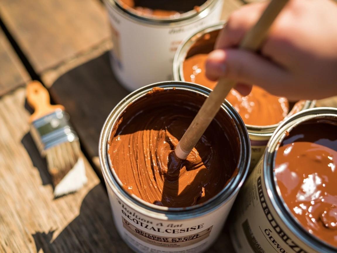 Step 6 of How to Stain a Wood Deck: Stir the Stain and Plan Your Exit