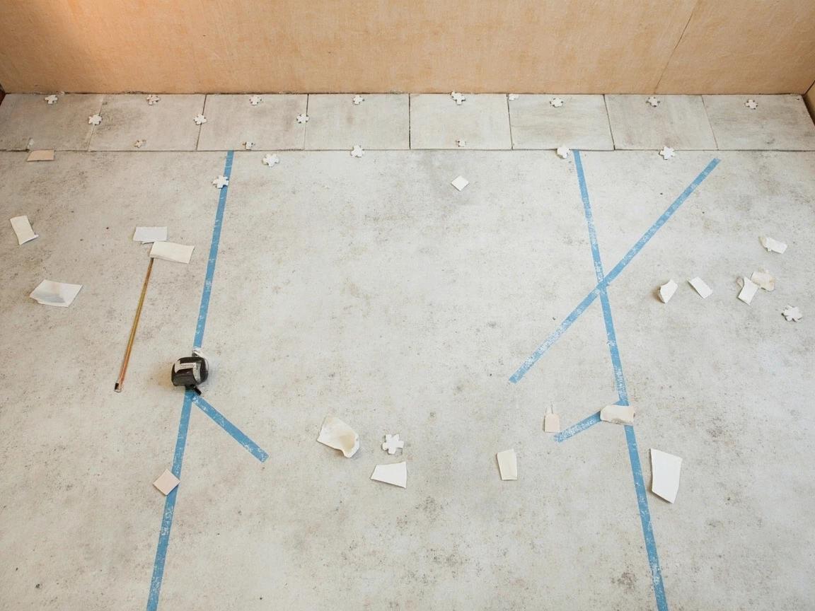 Step 3 of How to Tile a Floor: Snap Center Lines and Dry-Lay for Balanced Cuts