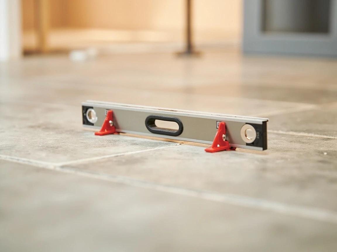 Step 6 of How to Tile a Floor: Keep It Flat — Control Lippage as You Go