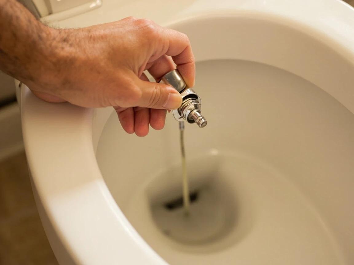 Step 1 of How to Unclog a Toilet Without a Plunger: Stop the water FIRST — don't let the bowl overflow