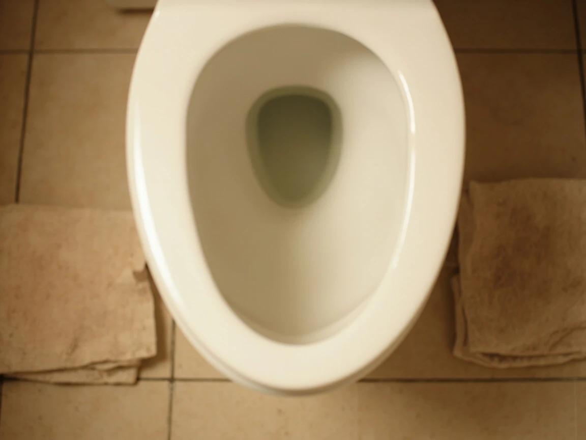 Step 2 of How to Unclog a Toilet Without a Plunger: Lay down towels and check the water level