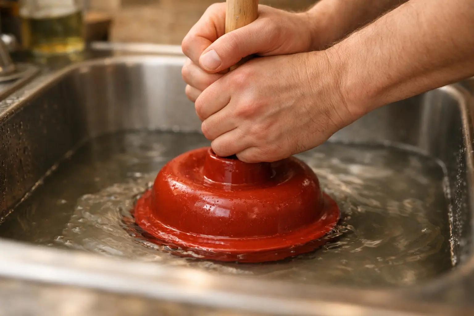 Step 4 of How to Unclog a Drain: Plunge the Drain