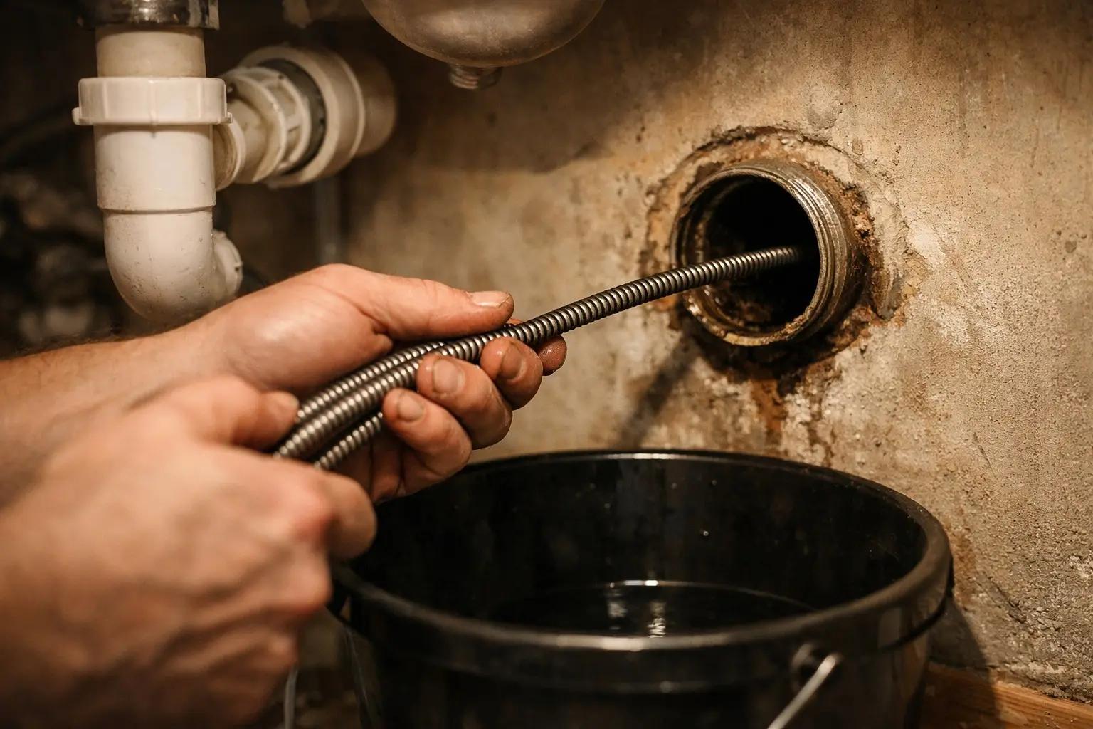 Step 6 of How to Unclog a Drain: Snake the Drain Line