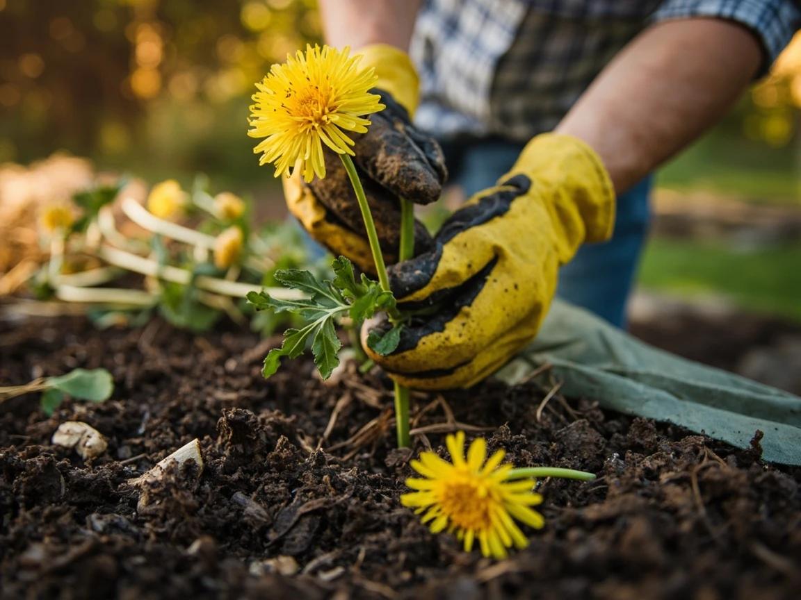 Step 2 of How to Winterize Your Garden: Pull Weeds and Remove Diseased Plants