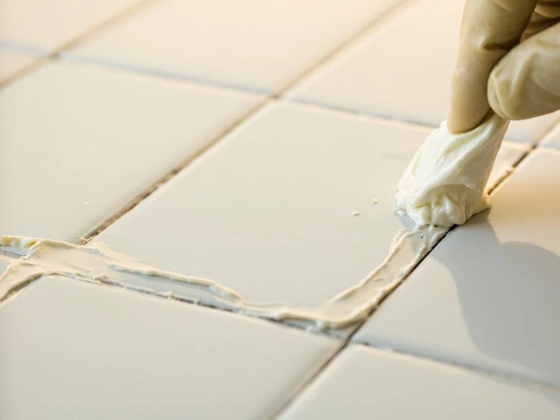 Step 4 of How to Clean and Seal Bathroom Grout: Spread the paste and let it sit 10-15 minutes