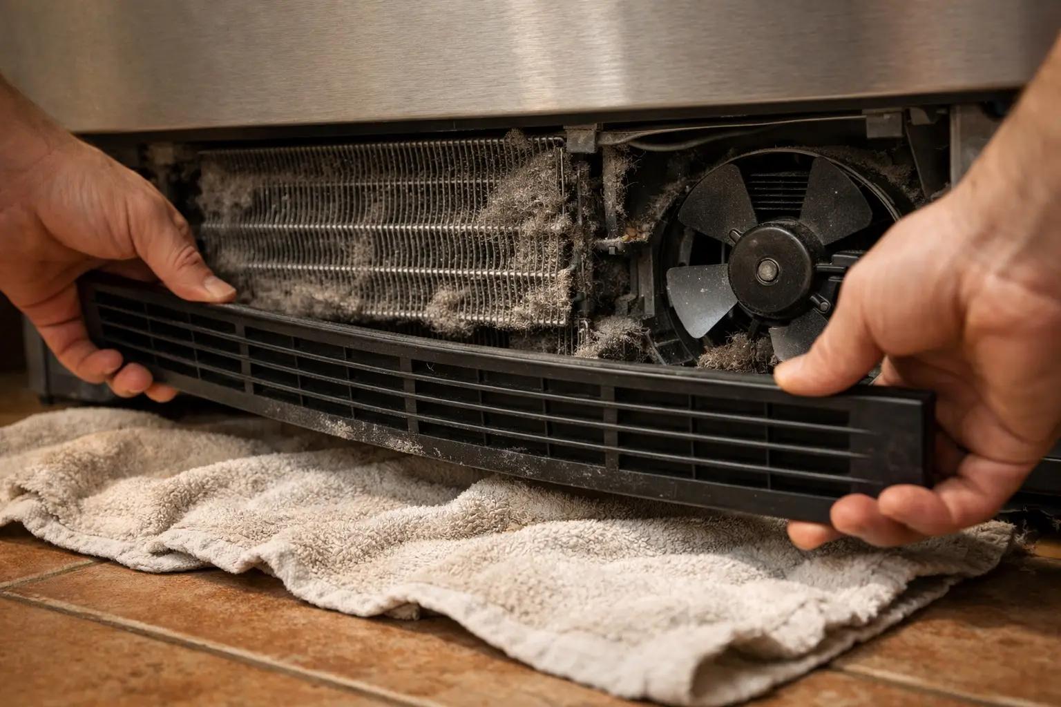 Step 3 of How to Clean a Refrigerator Condenser Coil: Remove the Access Panel or Grille
