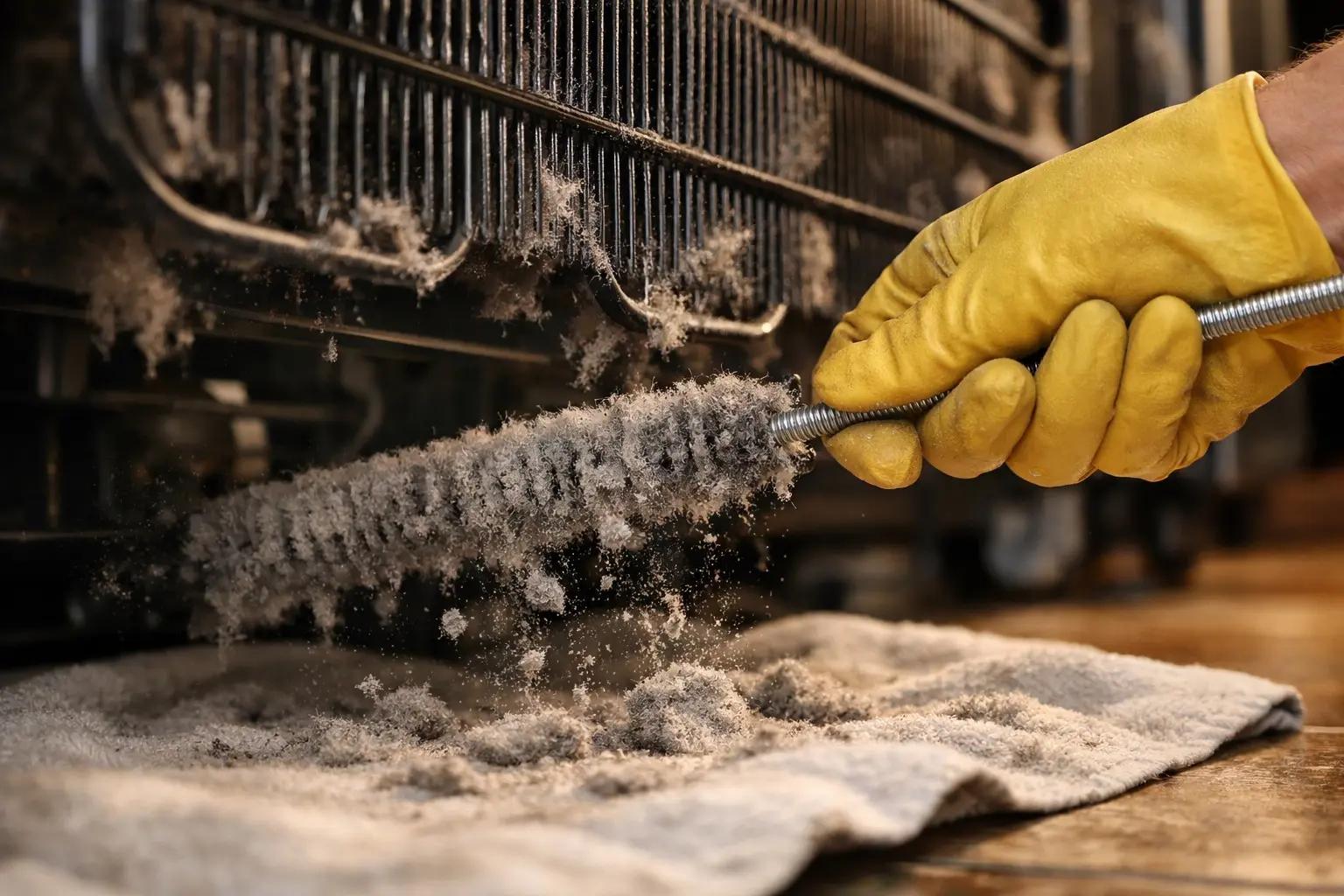 Step 4 of How to Clean a Refrigerator Condenser Coil: Brush the Coils with the Condenser Brush