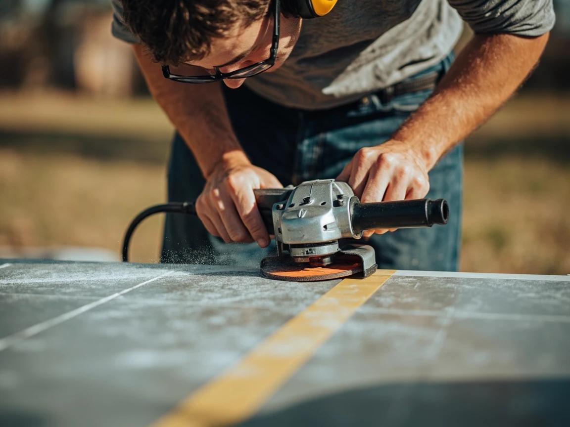 Step 5 of How to Cut Tile Without a Wet Saw: Grind curves and porcelain with a diamond blade